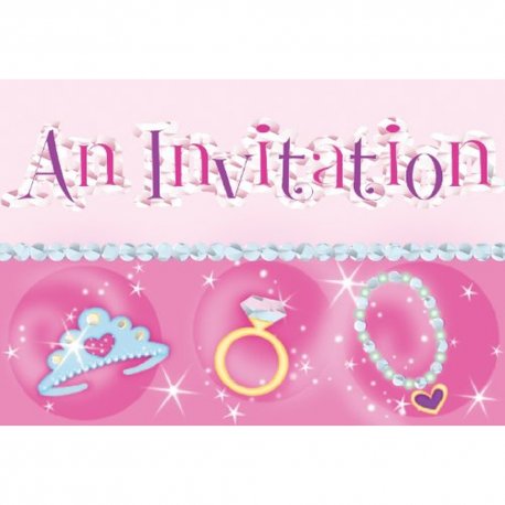 Set 8 invitatii de petrecere Princess