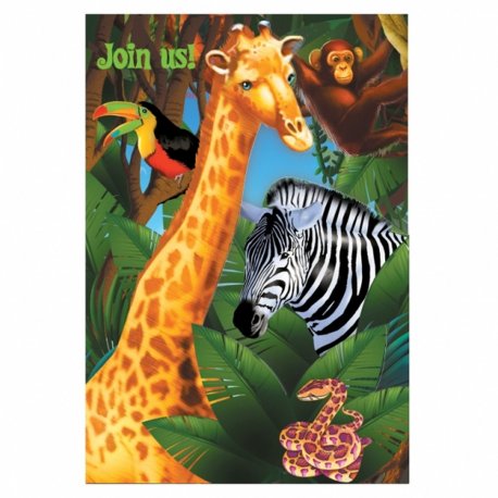 Set 6 invitatii de petrecere Safari Party