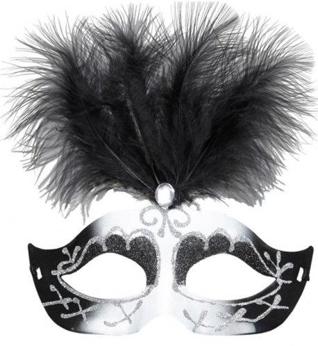 masca-venetiana-alb-negru-cu-pene-fabricademagie