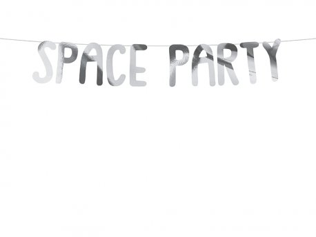 Banner petrecere litere Space party 96 cm