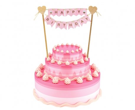 decoratiune-tort-banner-stegulete-roz-hapyy-birthday-20-cm