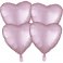 buchet-baloane-folie-4-inimi-roz-pastel-pink-43-cm