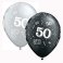 Set 25 baloane latex 28 cm Asortate 50 ani - black & silver