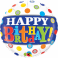 Balon Folie 45 cm Happy Birthday Band Dots