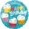 Balon folie 45 cm Happy Birthday Cupcakes