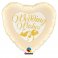Balon folie 45 cm Wedding Wishes Porumbei & Trandafiri