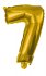 Balon mini folie cifra 7 auriu 35 cm