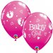 Set 25 baloane latex 28 cm  roz Baby Girl