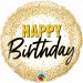 Balon Folie 45 cm Happy Birthday Gold Dots, 88024