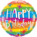 Balon Folie 45 cm Rainbow- Happy Birthday, 49043