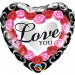 Balon folie inima 45 cm, Love You Roses